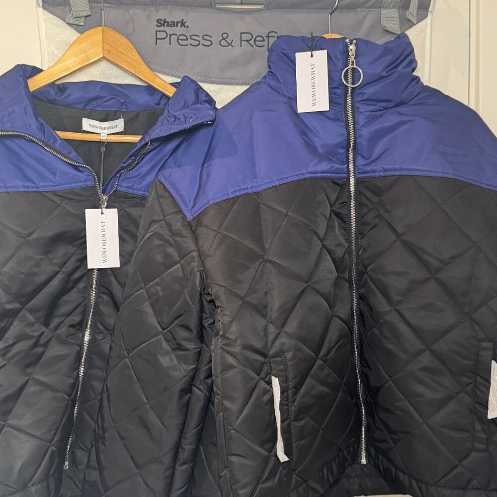 Colorblock Diamond Quilt Puffer Jacket - Picture 5 of 6